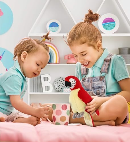 DolliBu Red Parrot Stuffed Animal - 9 Inches
