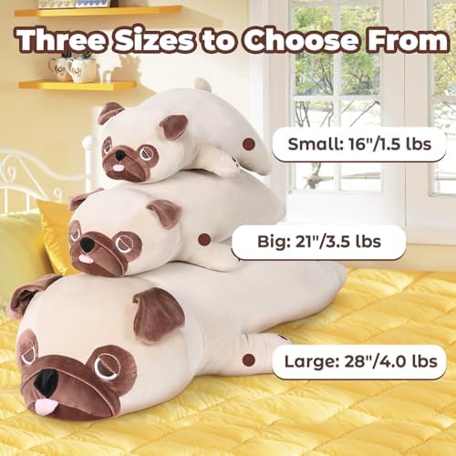 Meowtastic Pug Weighted Plush - 28 Inch 40 Lbs Comfort Pillow