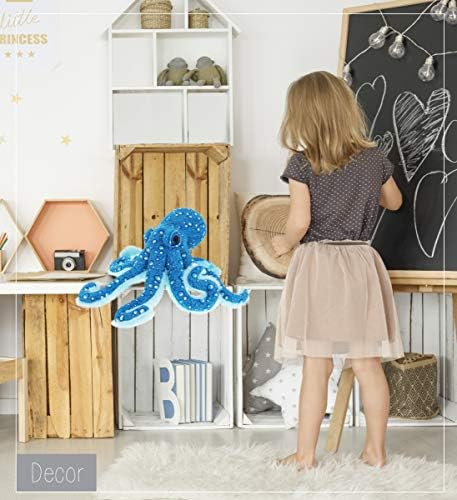 DolliBu 16 Inch Large Blue Octopus Plush Toy