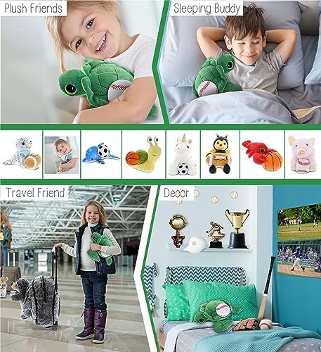 DolliBu Big-Eye Sea Turtle with Baseball Plush - 6 Inch