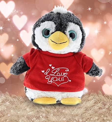 DolliBu I Love You Valentine Plush Penguin - 9 Inches Cute Stuffed Animal