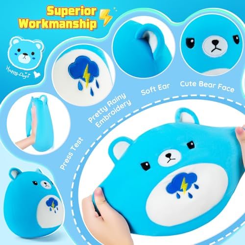 Auspicious Beginning Blue Bear Plush Toy - 11 Inch