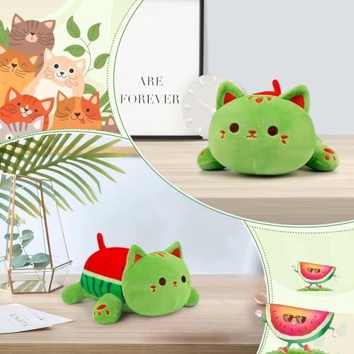 Bekrgwiy Watermelon Cat Plushie 4in Cute Stuffed Animal