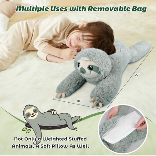 Bobbie Laxi 27 Sloth Weighted Plush Toy for Kids and Adults