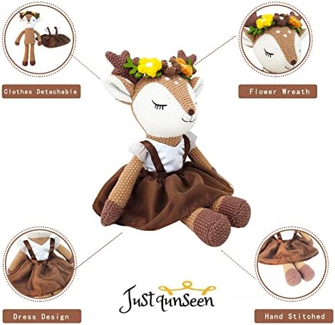 Cute 17 Deer Plush Toy with Red Antlers