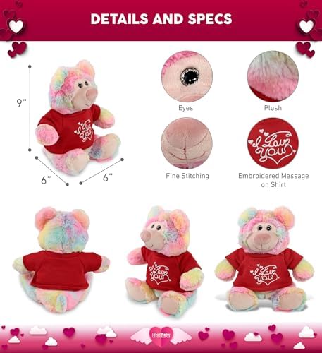 DolliBu I Love You Rainbow Bear Plush - 9 Inches 1