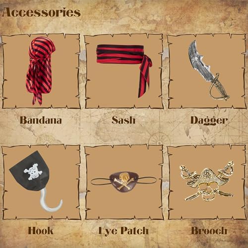 Kid Pirate Costume with Accessories for Halloween