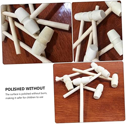 Toyvian Wooden Mini Hammers 15pc Set for Kids