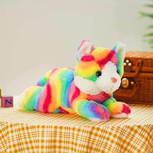 Glow Guards 13 Rainbow Cat Plush Toy with LED Night Light and Lullaby