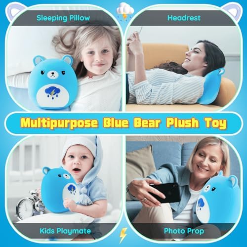 Auspicious Beginning Blue Bear Plush Toy - 11 Inch