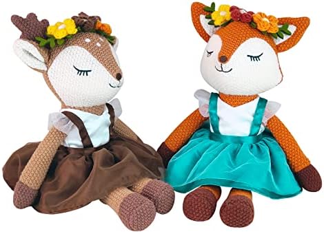 Cute 17 Deer Plush Toy with Red Antlers