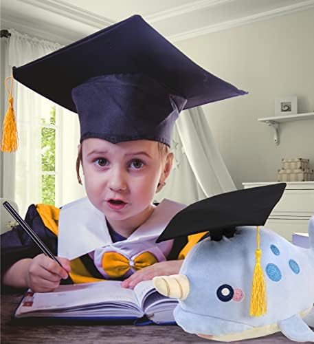 DolliBu Blue Narwhal Graduation Plush Toy - 1175 Inch 1