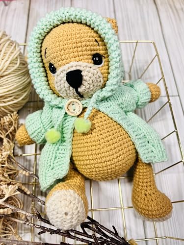 Handmade Teddy Bear Crochet Plushie Doll 10 Inches