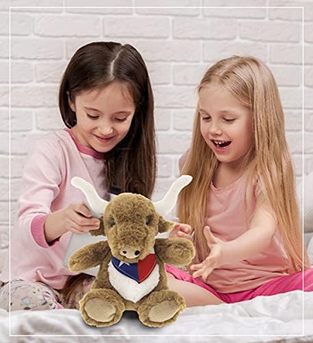 DolliBu Plush Texas Longhorn Stuffed Animal - 8 Inches