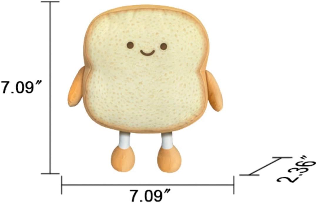 Funny Toast Bread Plush Pillow Toy - Cute Design for Relaxation