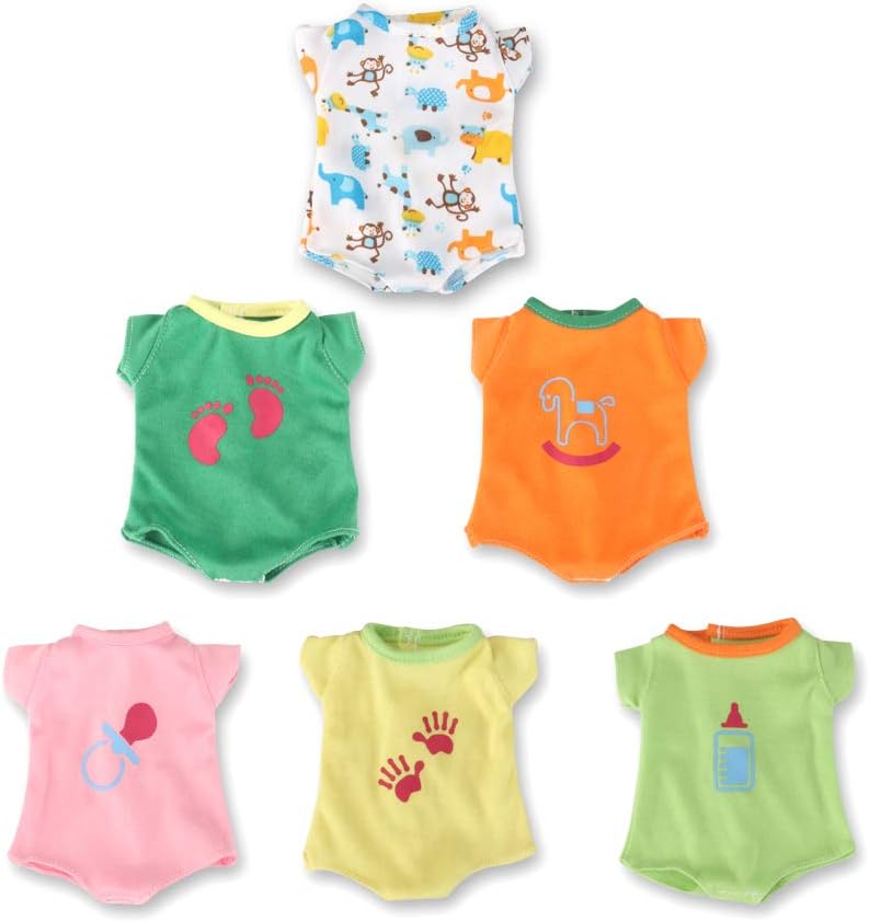 WakaoFeeling 6 Pack Baby Doll Clothes for 12 Inch Alive Doll