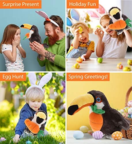 DolliBu Happy Easter Soft Plush Toucan with Carrot