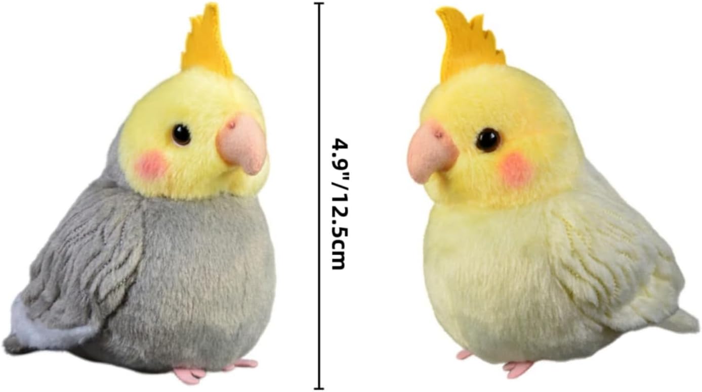 ZCPACE 2pcs Realistic Cockatiel Plush Toy Set