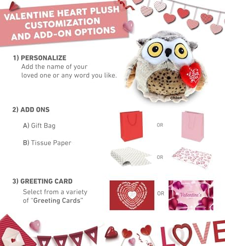 DolliBu Fat Brown Owl Plush with Heart