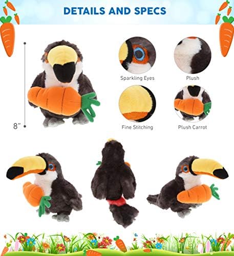 DolliBu Happy Easter Soft Plush Toucan with Carrot