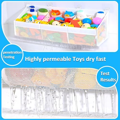 KPH Bath Toy Holder with 6 Pockets and Mesh Drying Design