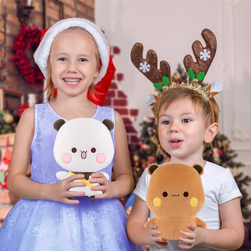CEMELI 2 Pack White Bear and Brown Bear Plush Toys