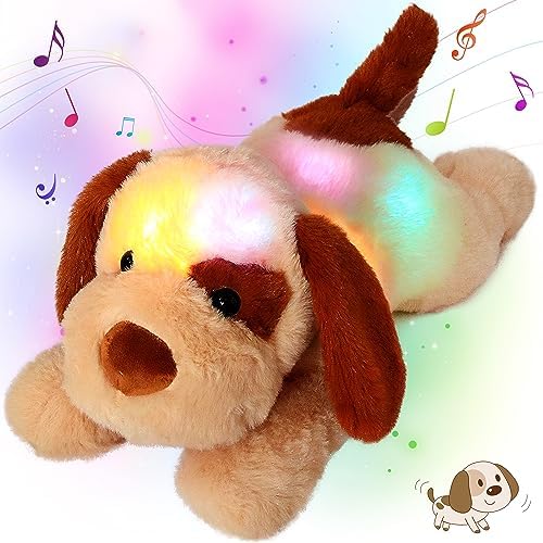 Cuteoy Musical Plush Dog with LED Light-up Nightlight Toy