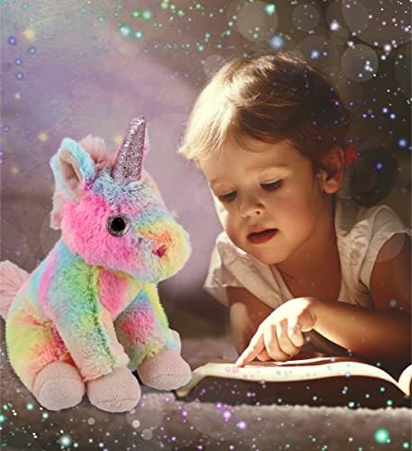 DolliBu Rainbow Unicorn Stuffed Animal 9 Inch