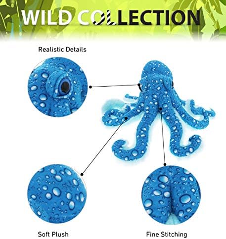DolliBu 16 Inch Large Blue Octopus Plush Toy