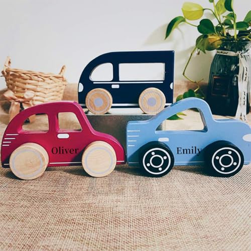 Personalized Name Wooden Toy Car for Toddlers