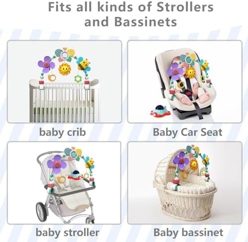 Musical Baby Stroller Arch Toy with 5 Soft Sounds