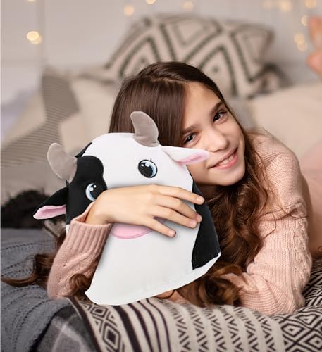 DolliBu Snug-Mooshies Cow Plush - 10 Inch Cuddly Toy