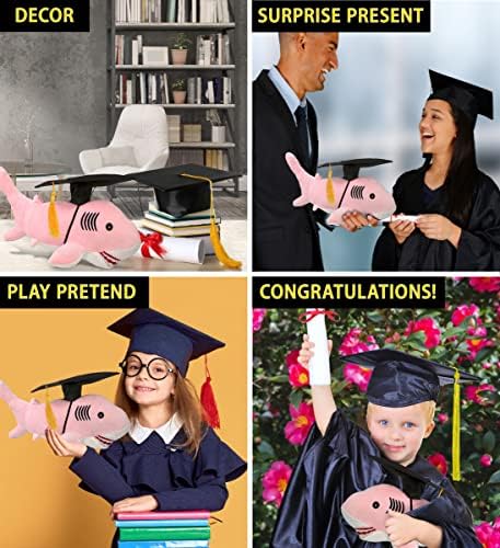 DolliBu Pink Shark Graduation Plush Toy 12 Inches