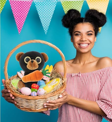 DolliBu Happy Easter Black Bear Sparkle Eyes with Carrot