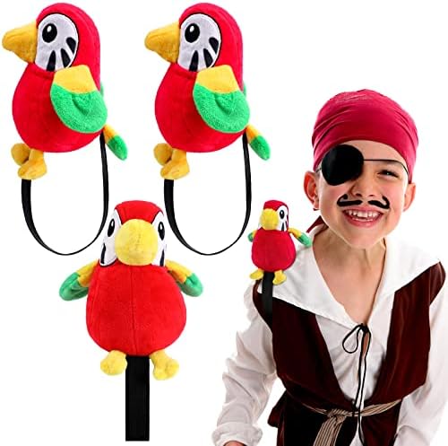 Kathfly 3 Pcs Pirate Parrot Shoulder Prop Toy