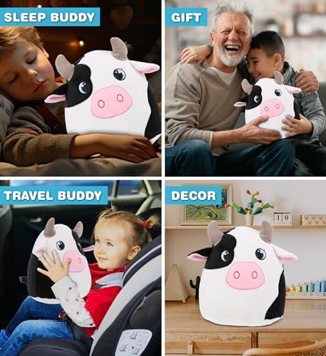 DolliBu Snug-Mooshies Cow Plush - 10 Inch Cuddly Toy