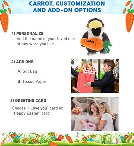 DolliBu Happy Easter Soft Plush Toucan with Carrot