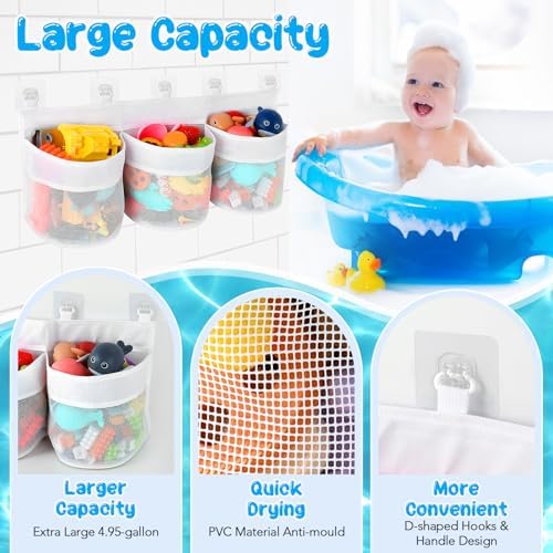 Satumho Bath Toy Storage Organizer White
