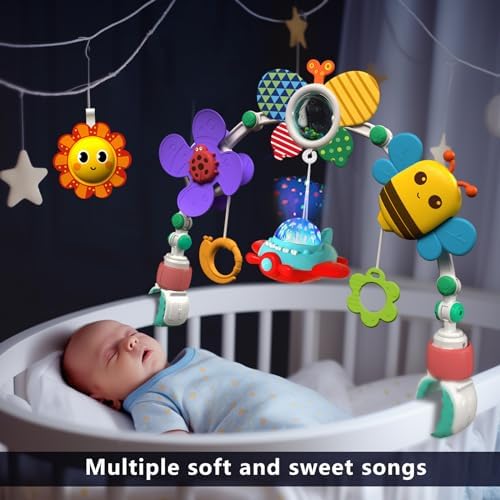 Musical Baby Stroller Arch Toy with 5 Soft Sounds