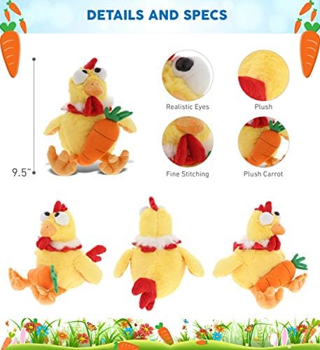 DolliBu Happy Easter Soft Plush Rooster with Carrot