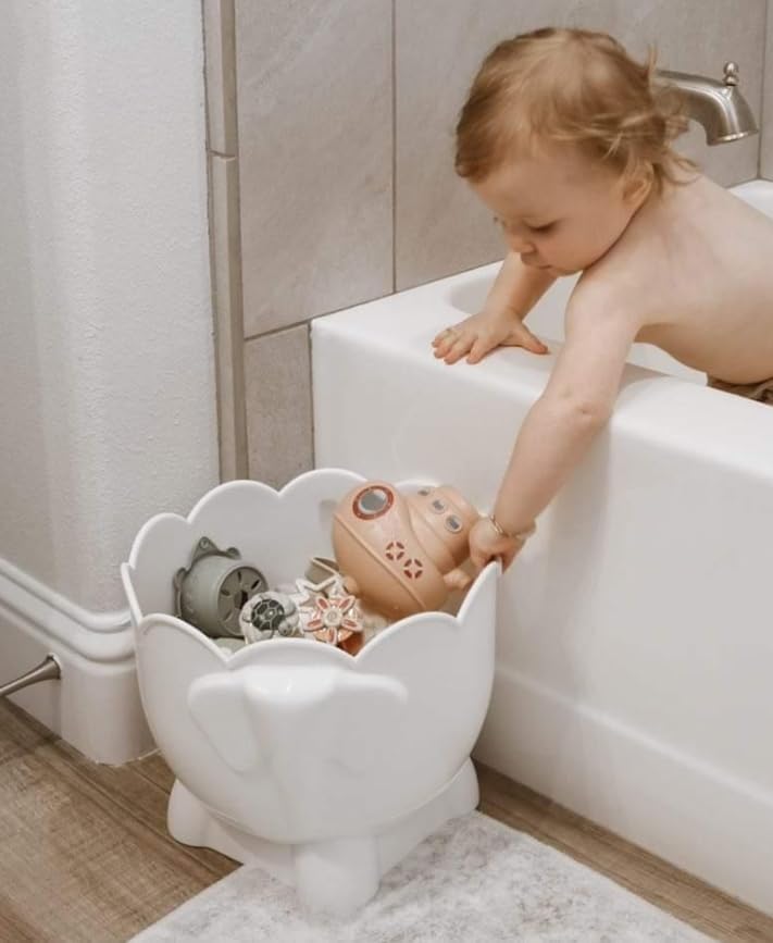 Tiipi Bath Toy Storage - 2 Piece Elephant Bucket Caddy