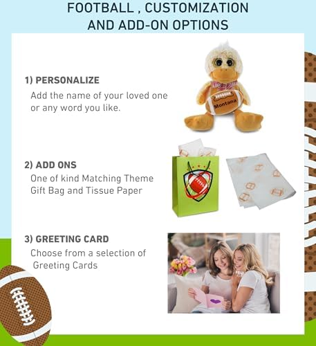 DolliBu Sitting Duck Plush with Football - 9 Inches