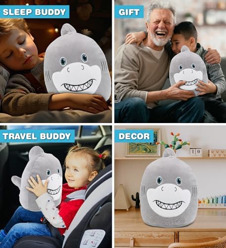 DolliBu Snug-Mooshies Shark Plush Toy - 10 Inch Huggable