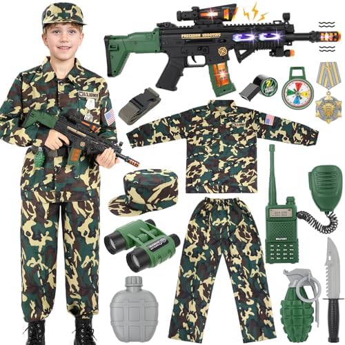 GIFTINBOX Kids Army Costume for Boys Halloween