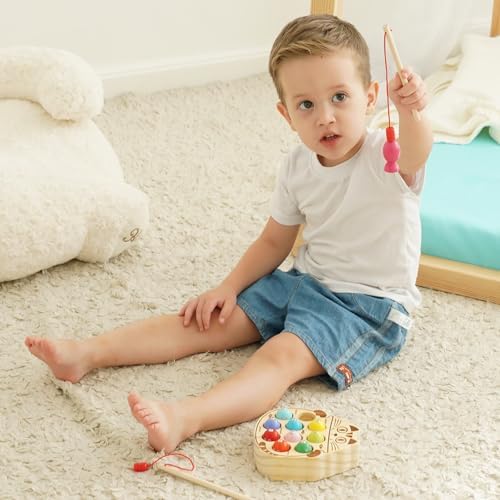 Montessori Magnetic Fishing Game for Toddlers 1-3 Years