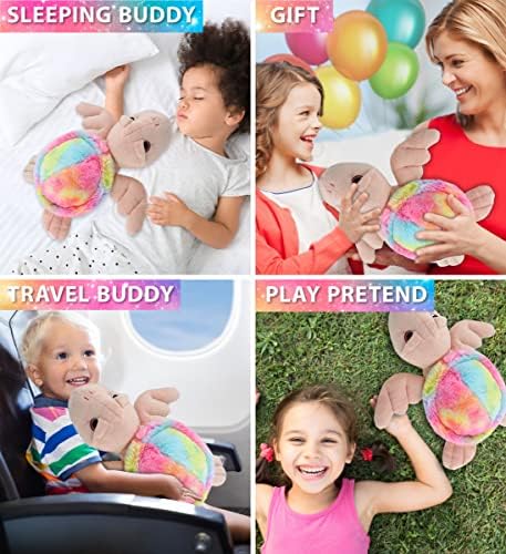 DolliBu Rainbow Pink Sea Turtle Plush Toy 11 Inch