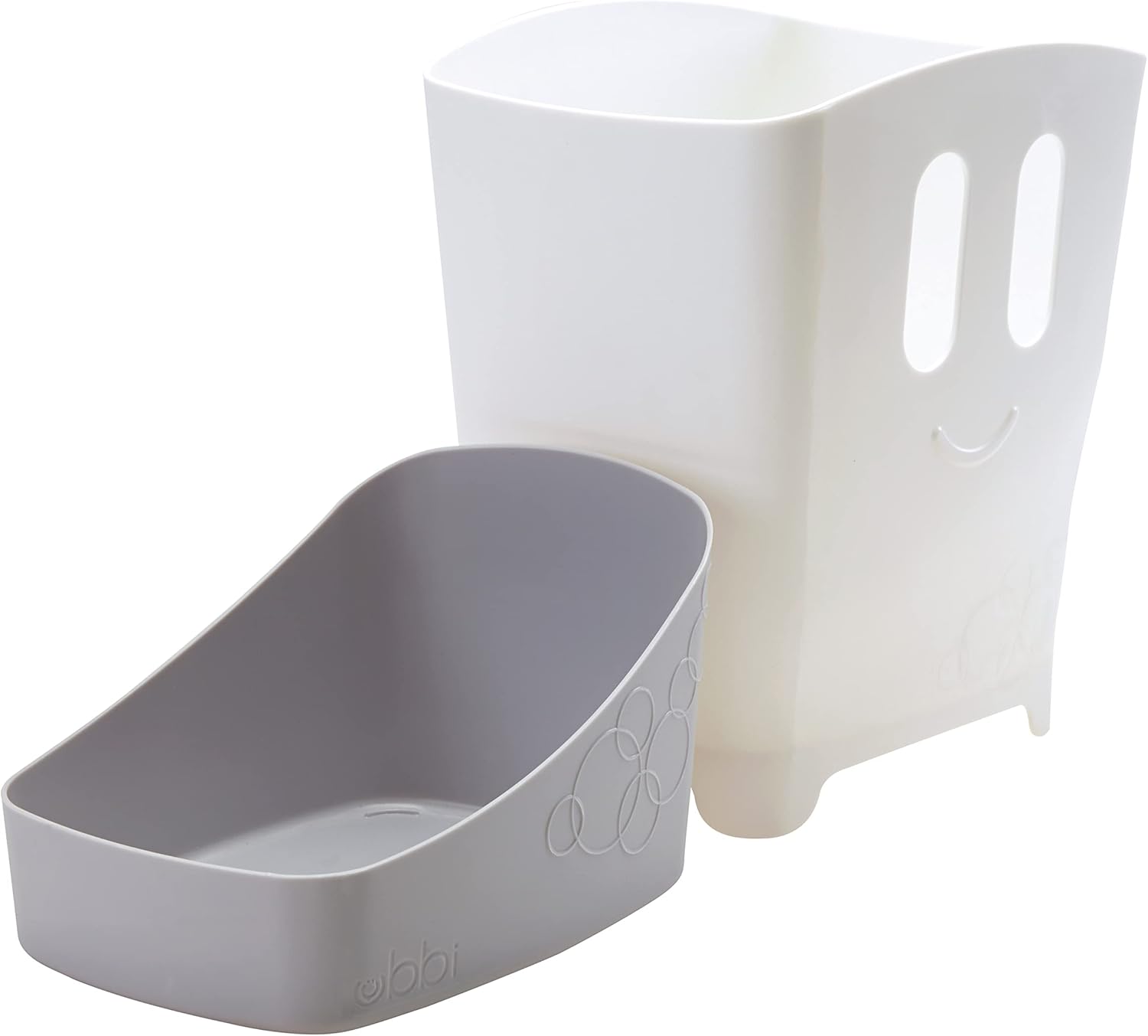 Ubbi Freestanding Bath Toy Organizer with Drying Rack and Scoop Gray 1