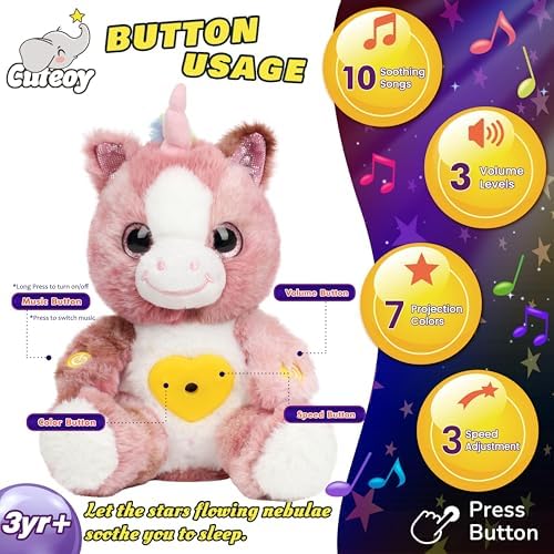 Cuteoy Plush Unicorn Star Projector Night Light 1