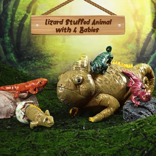 Lenwen 5 Pieces Chameleon Plush Toy Set
