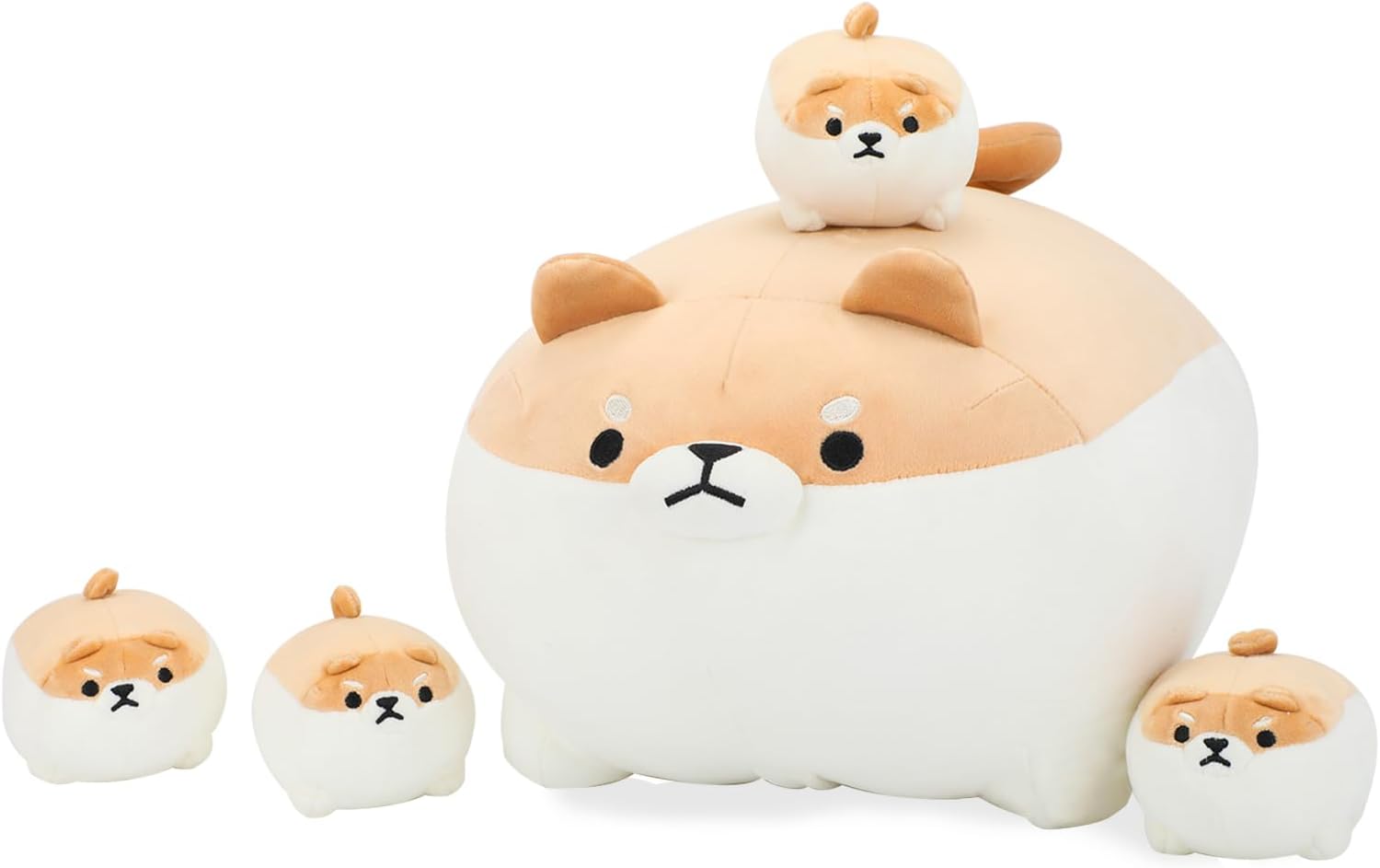 AtoBaby Shiba Inu Plush Pillow with Four Babies